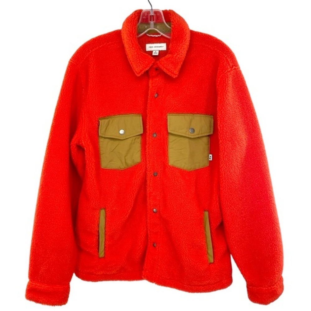 Free Assembly Sherpa Fleece Shacket Snap Front Shirt